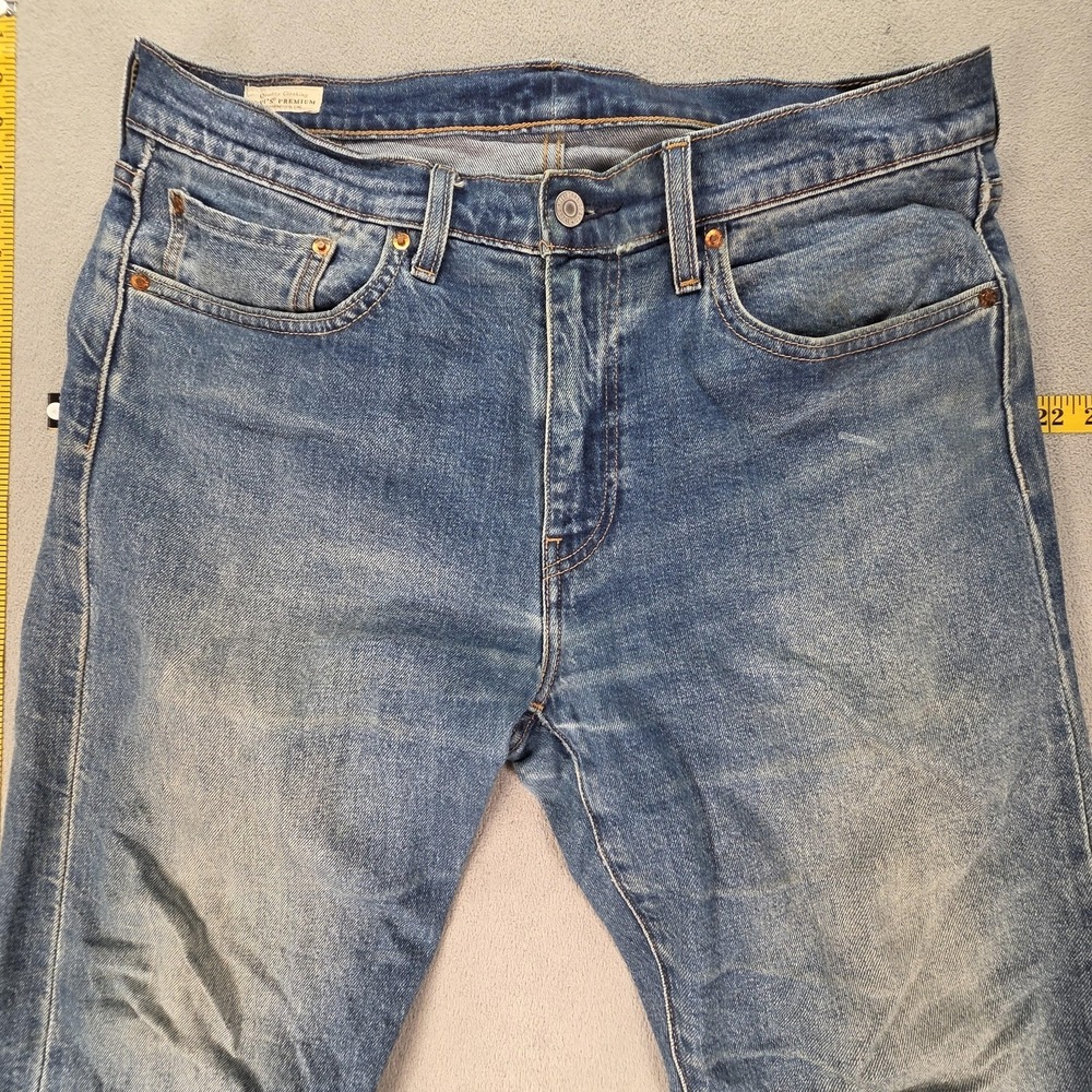 Levis 502 Jeans Mens Selvedge Blue Med Wash Regular Honeycomb Fits 34x31 - Picture 10 of 16